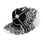 Lacrosse Sticks And Ornate Wing Print Snapback Cap