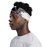 Lacrosse Sticks And Ornate Wing Print Sports Headband
