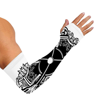 Lacrosse Sticks And Ornate Wing Print Sun Protection Arm Sleeves