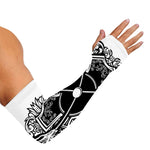 Lacrosse Sticks And Ornate Wing Print Sun Protection Arm Sleeves