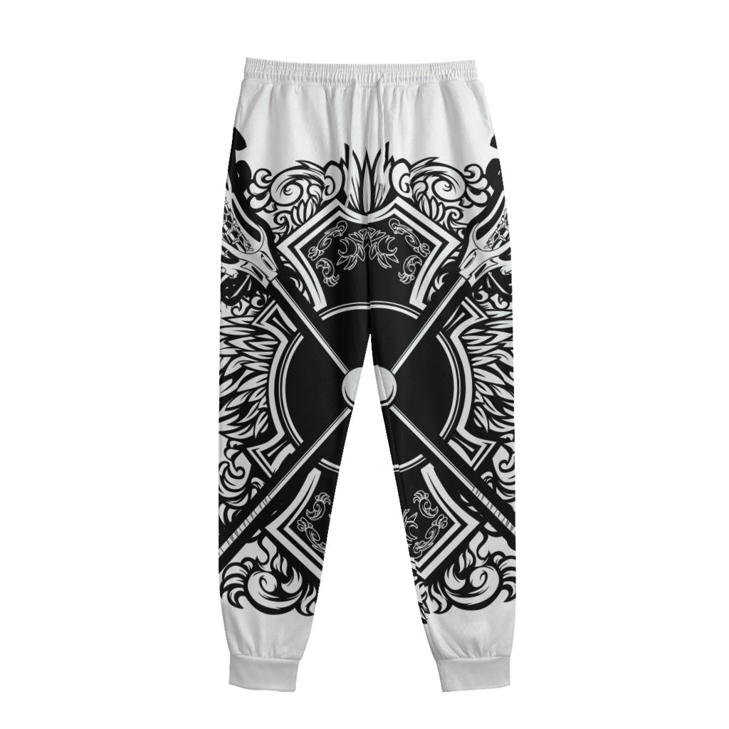 Lacrosse Sticks And Ornate Wing Print Sweatpants