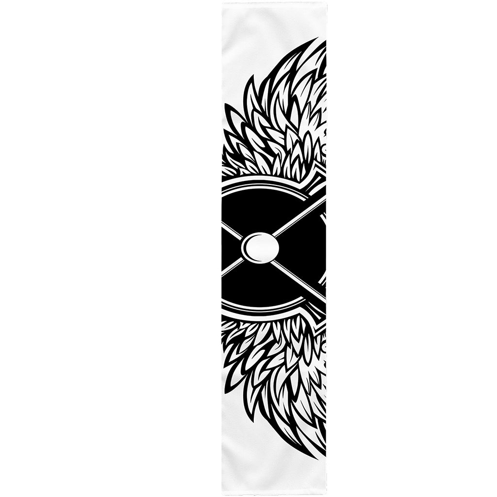 Lacrosse Sticks And Ornate Wing Print Table Runner