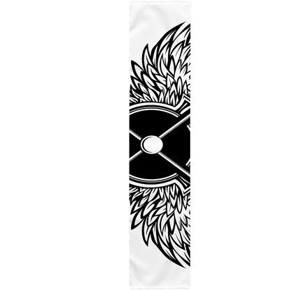 Lacrosse Sticks And Ornate Wing Print Table Runner