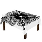 Lacrosse Sticks And Ornate Wing Print Tablecloth