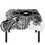 Lacrosse Sticks And Ornate Wing Print Tablecloth