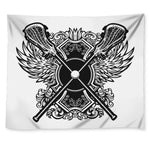 Lacrosse Sticks And Ornate Wing Print Tapestry