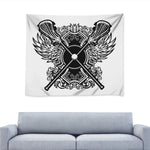 Lacrosse Sticks And Ornate Wing Print Tapestry