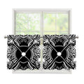 Lacrosse Sticks And Ornate Wing Print Tier Curtains