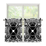 Lacrosse Sticks And Ornate Wing Print Tier Curtains