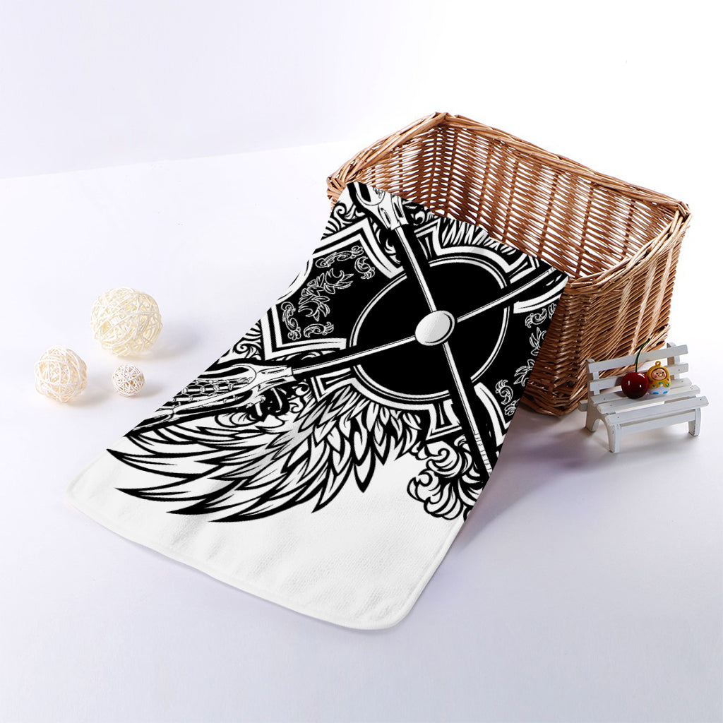Lacrosse Sticks And Ornate Wing Print Towel