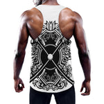 Lacrosse Sticks And Ornate Wing Print Training Tank Top