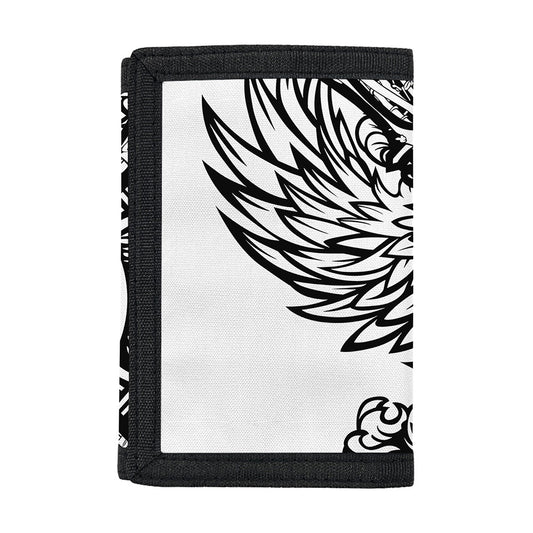 Lacrosse Sticks And Ornate Wing Print Trifold Wallet