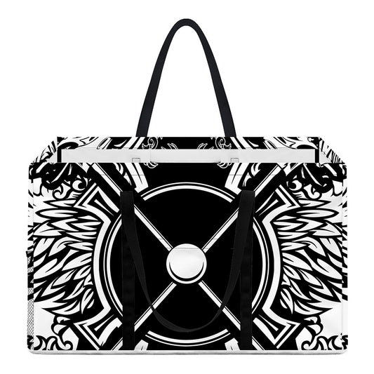 Lacrosse Sticks And Ornate Wing Print Utility Tote Bag
