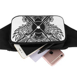 Lacrosse Sticks And Ornate Wing Print Waist Bag