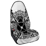 Lacrosse Sticks And Ornate Wing Print Waterproof Car Seat Cover