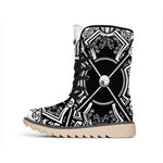 Lacrosse Sticks And Ornate Wing Print Winter Boots