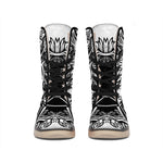 Lacrosse Sticks And Ornate Wing Print Winter Boots