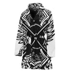 Lacrosse Sticks And Ornate Wing Print Women's Bathrobe