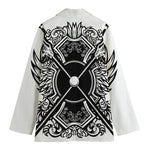 Lacrosse Sticks And Ornate Wing Print Women's Blazer