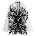 Lacrosse Sticks And Ornate Wing Print Women's Cotton Blazer