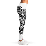 Lacrosse Sticks And Ornate Wing Print Women's Leggings