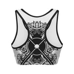 Lacrosse Sticks And Ornate Wing Print Women's Sports Bra