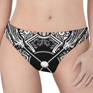 Lacrosse Sticks And Ornate Wing Print Women's Thong