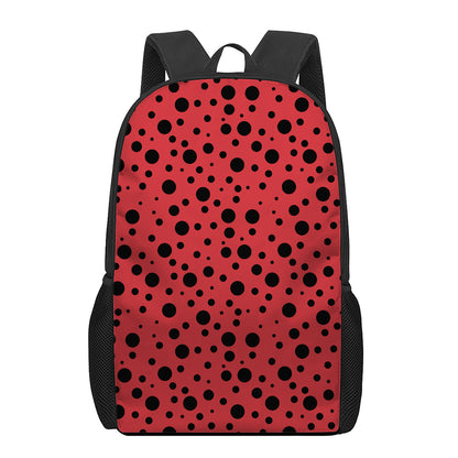 Ladybug Spots Pattern Print 17 Inch Backpack