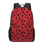 Ladybug Spots Pattern Print 17 Inch Backpack