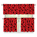 Ladybug Spots Pattern Print 3 Piece Kitchen Curtains