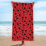 Ladybug Spots Pattern Print Beach Towel