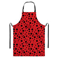 Ladybug Spots Pattern Print Bib Apron With Pocket