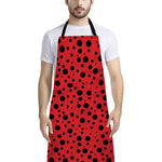 Ladybug Spots Pattern Print Bib Apron With Pocket