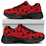 Ladybug Spots Pattern Print Black Chunky Shoes