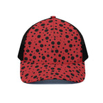 Ladybug Spots Pattern Print Black Mesh Trucker Cap