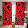 Ladybug Spots Pattern Print Dimout Pencil Pleat Curtains