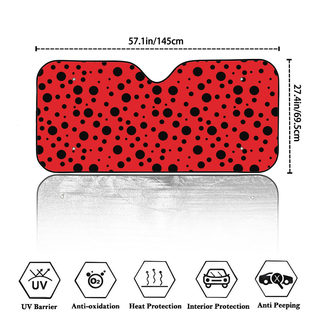 Ladybug Spots Pattern Print Car Windshield Sun Shade