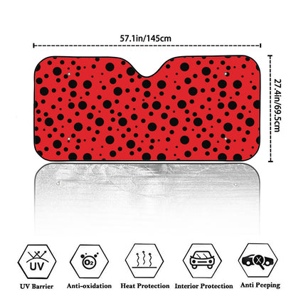 Ladybug Spots Pattern Print Car Windshield Sun Shade