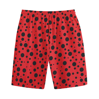 Ladybug Spots Pattern Print Cotton Shorts