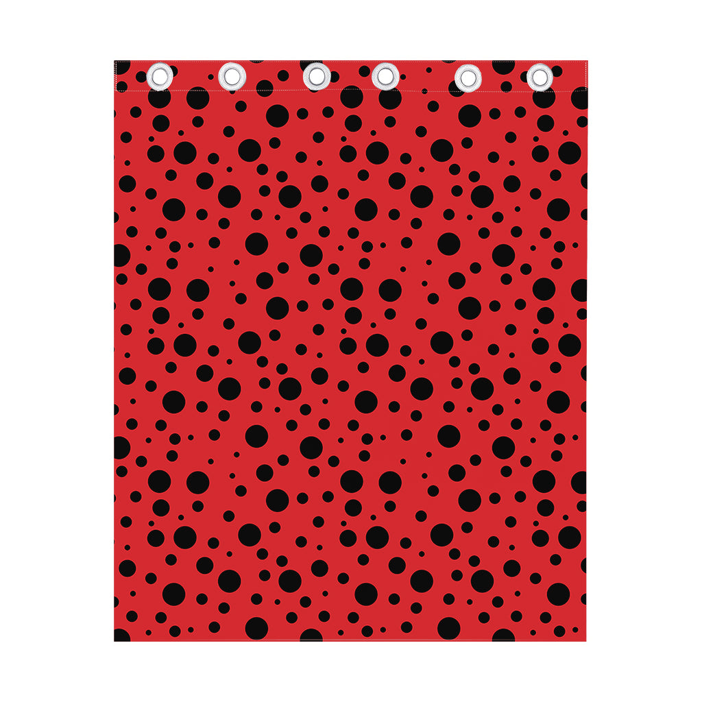 Ladybug Spots Pattern Print Curtain