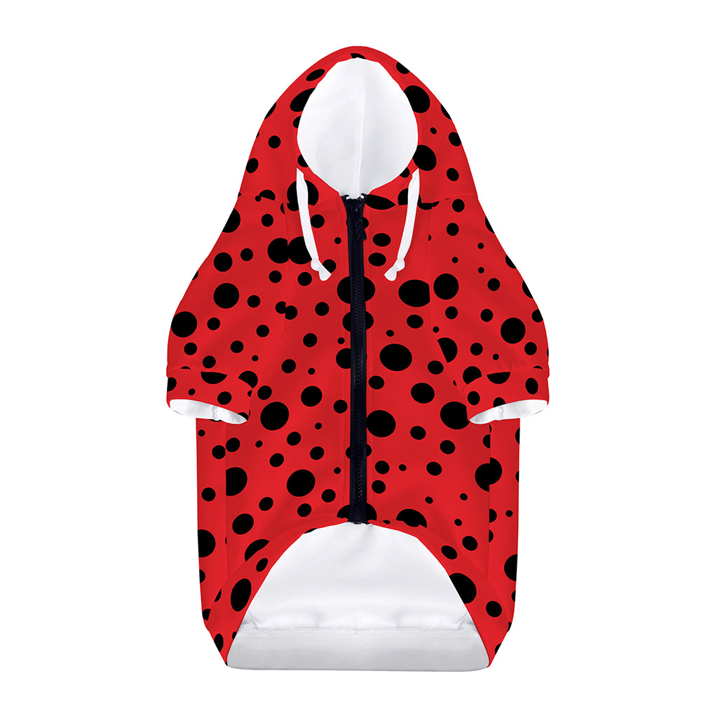 Ladybug Spots Pattern Print Dog Zip Up Hoodie