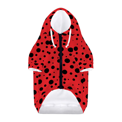 Ladybug Spots Pattern Print Dog Zip Up Hoodie