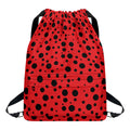 Ladybug Spots Pattern Print Drawstring Backpack