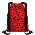 Ladybug Spots Pattern Print Drawstring Backpack