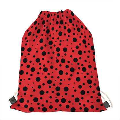 Ladybug Spots Pattern Print Drawstring Bag
