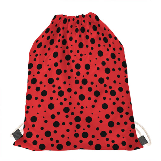 Ladybug Spots Pattern Print Drawstring Bag