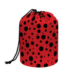 Ladybug Spots Pattern Print Drawstring Makeup Bag