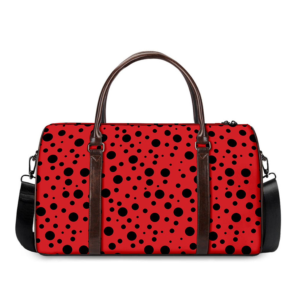 Ladybug Spots Pattern Print Duffle Bag