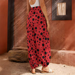 Ladybug Spots Pattern Print Harem Pants