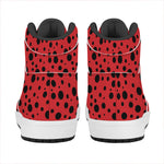 Ladybug Spots Pattern Print High Top Leather Sneakers